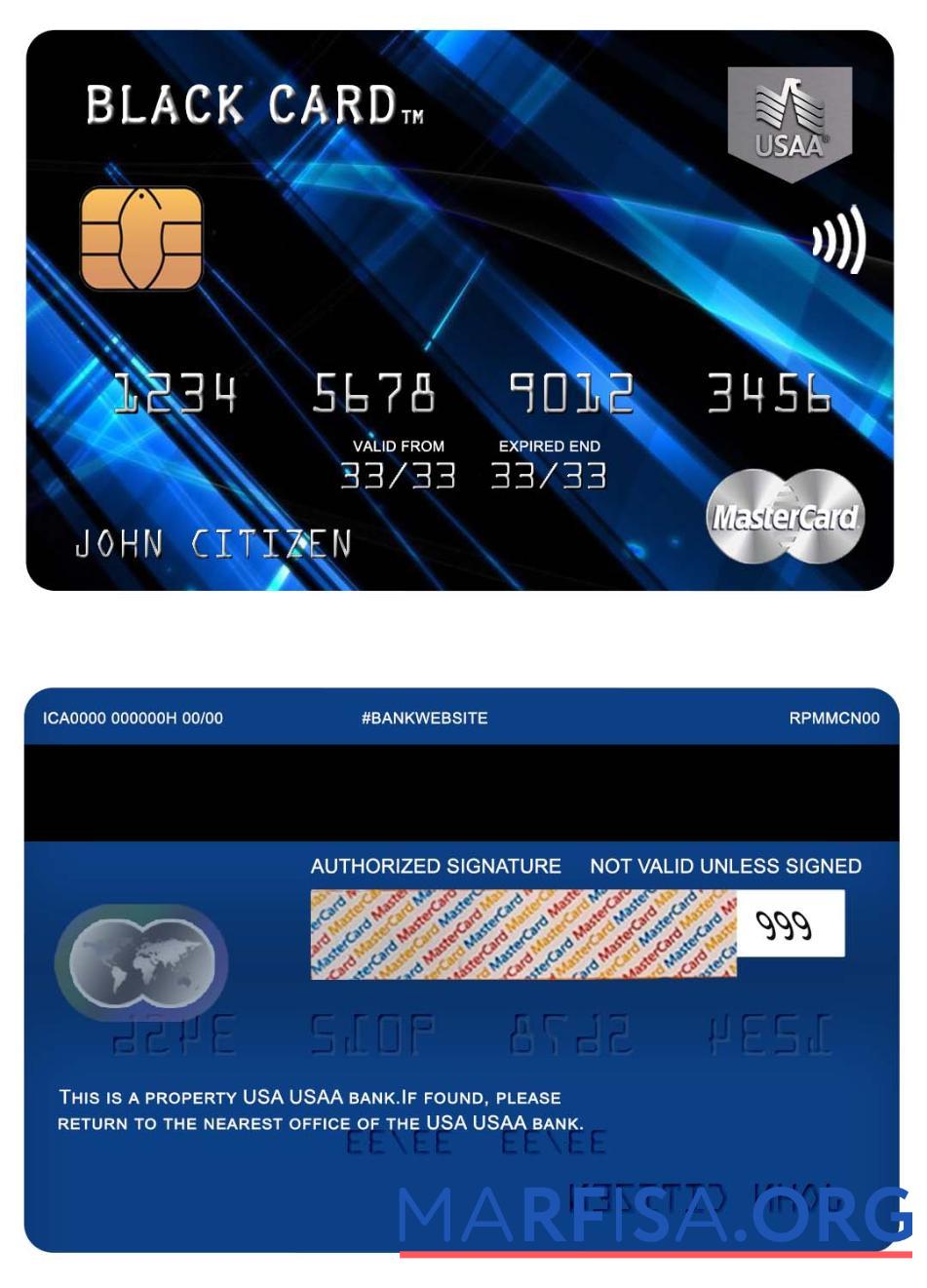 Downloadable USA USAA bank mastercard download for verification